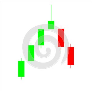 Shooting star candlestick chart pattern. Candle stick graph trad