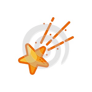 shooting star. Space science astronomy icon symbol