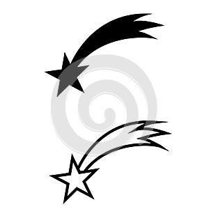 Shooting stars icon vector. Comet tail or star trail illustration sign. fireworks symbol or logo.