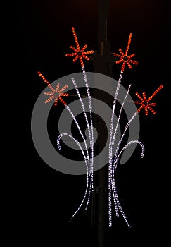 Shooting Stars in Lights with Stars, Christmas Lights in Mintlaw,Aberdeenshire, Scotland, UK.