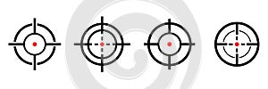 Shooting target destination set. Aim sniper shoot group