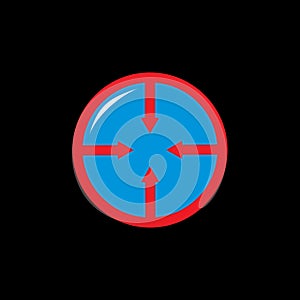 Shooting target lens symbol vector