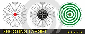 Shooting target. Set targets for practical shooting of the pistol, shotgun or rifle. Collection of blank target sport for Shooting