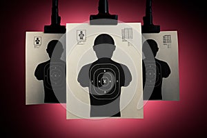 Shooting targets on a red background
