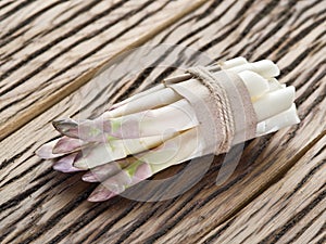 Shoots of white asparagus.