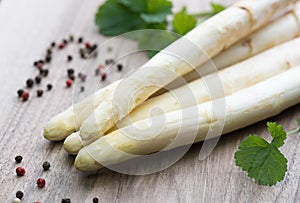 Shoots of white asparagus