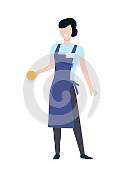 Shop Assistant Woman Character Vector Illustration