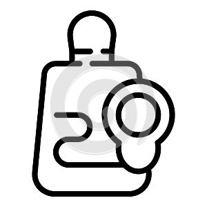 Shop bag location icon outline vector. Store map