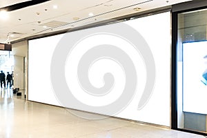 Shop billboard Mockup on Store front in Shopping Mall