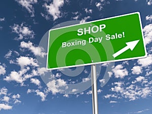 Shop boxing week sale traffic sign