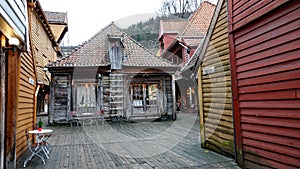 Shop in Bryggen historical area in Bergen city in Norway