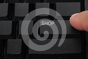 Shop button on a computer keyboard