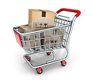 Shop cart and box commodity