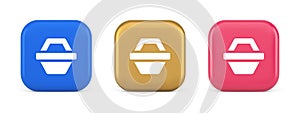 Shop cart digital commercial retail button marketplace global market app design 3d icon