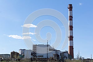 Shop and chimney of a thermal power station