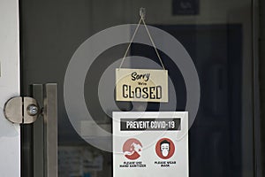 Shop Closed with COVID-19 Safety Sign