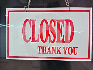 Shop closed sign