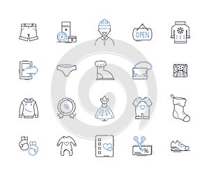 Shop and customer outline icons collection. Shop, Customer, Shopping, Buyer, Store, Purchaser, Retail vector and