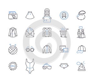 Shop and customer outline icons collection. Shop, Customer, Shopping, Buyer, Store, Purchaser, Retail vector and