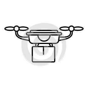 Shop drone delivery icon, outline style