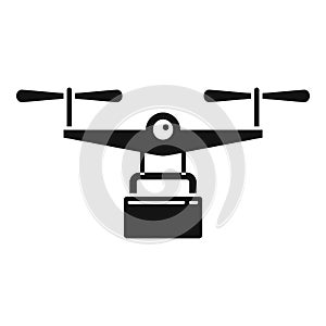 Shop drone delivery icon, simple style