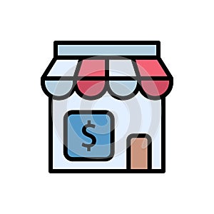 Shop, economy icon. Simple color with outline vector elements of economy icons for ui and ux, website or mobile application