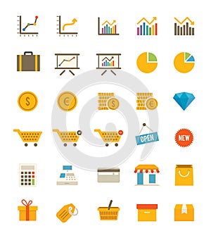 Shop And Finance Icons