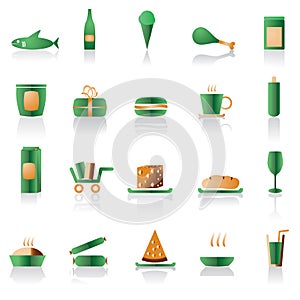 Shop and foods icons
