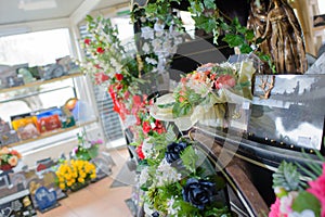 Shop with funeral flowers photo