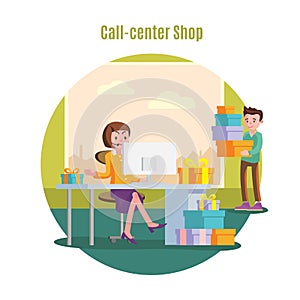 Shop Helpline Service Concept