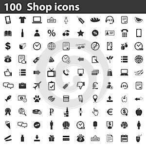 100 obchod ikony sada 