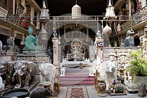 A shop of Indian antiques