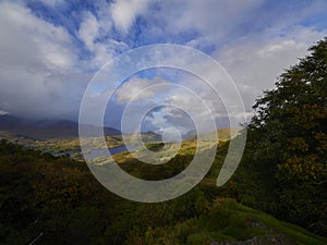 landscape along the kenmare road in the glengarriff national Park. photo