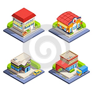 Shop Isometric Buildings Set