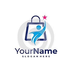 Shop Leader logo design Template. Cloud People logo vector illustration