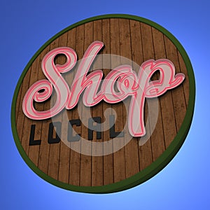 Shop Local Neon Sign