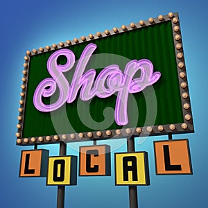 Shop Local Neon Sign