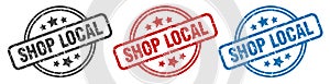 shop local stamp. shop local round isolated sign.