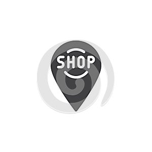 Shop location pin vector icon
