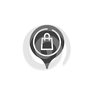 Shop location pin vector icon