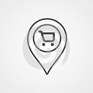 Shop location vector icon sign symbol