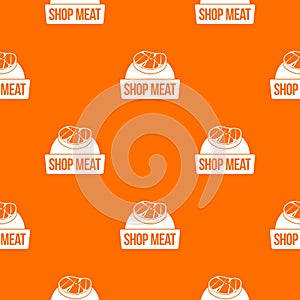 Shop meat pattern vector orange