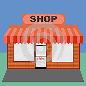 Shop and minimarket icon for urban city.