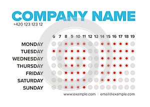 Shop office opening time hours vector template