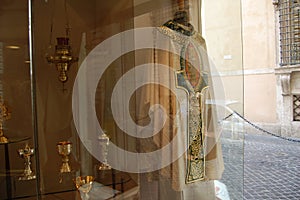 A shop for priests in Rome, Italy