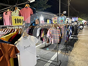 A shop selling clothes at night market Ayutthaya, Thailand