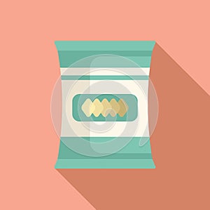 Shop snack pack icon flat vector. Sweet lunch product