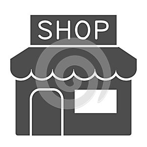 Shop solid icon, street market concept, Showcase kiosk sign on white background, store icon in glyph style for mobile