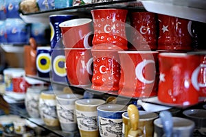 Shop stands with Turkish souvenirs