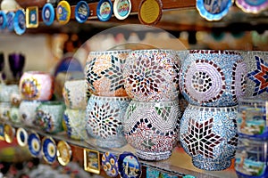 Shop stands with Turkish souvenirs